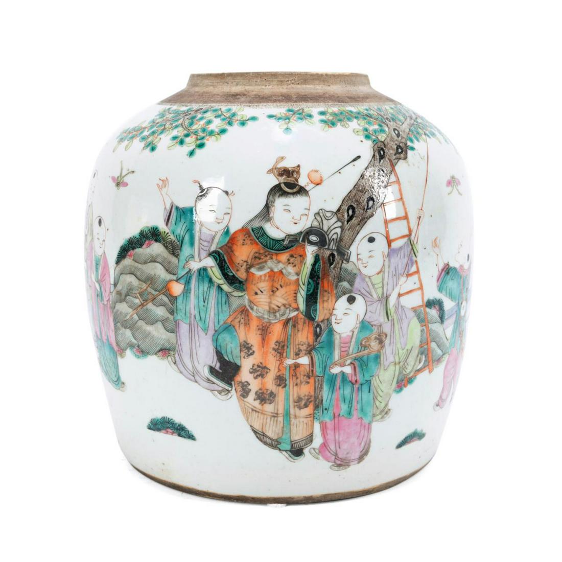 CHINESE FIGURAL FAMILLE ROSE PORCELAIN JAR (1 of 5)