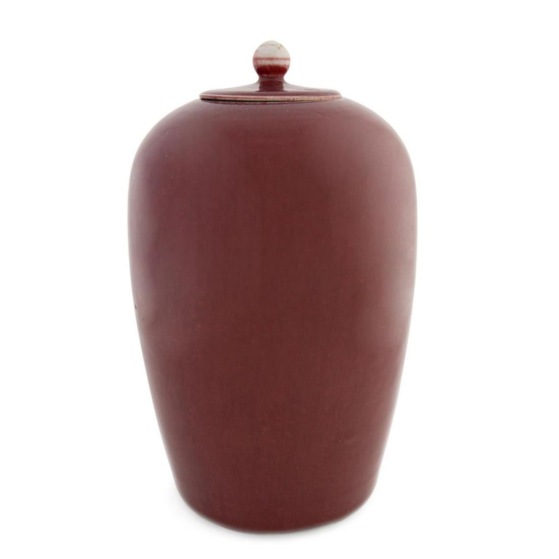 CHINESE SANG DE BOEUF GLAZED LIDDED JAR (1 of 7)