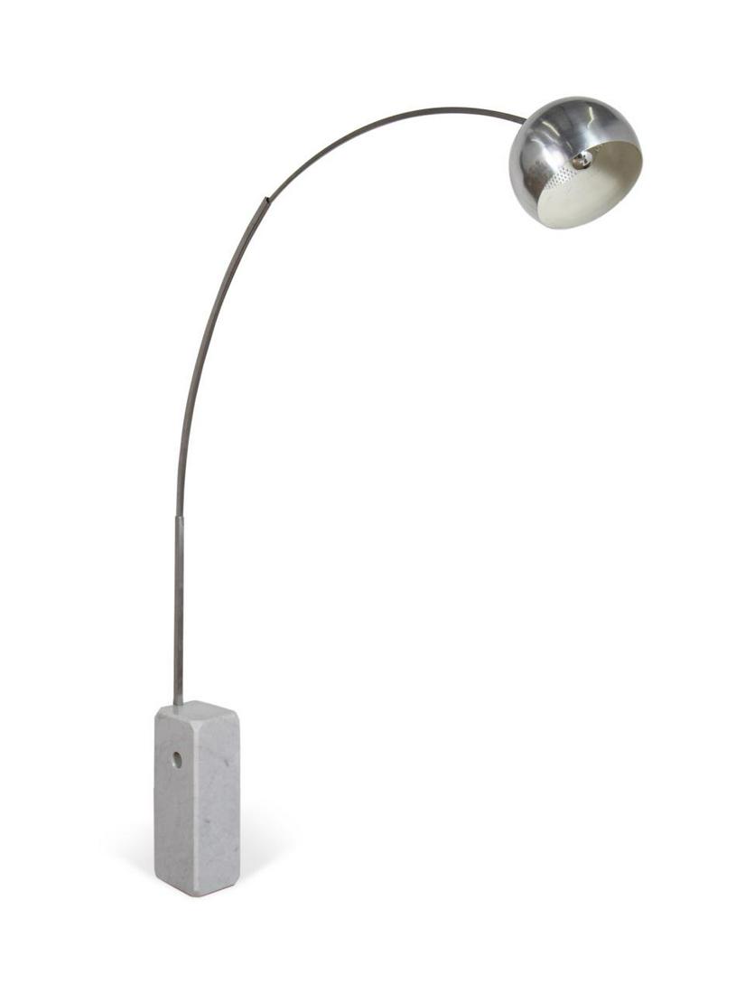 MODERN CASTIGLIONI 'ARCO' CHROME & MARBLE LAMP (1 of 7)
