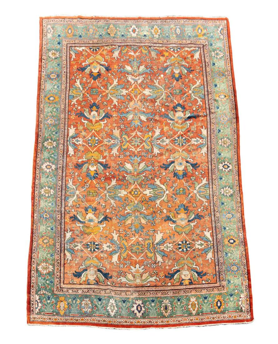ANTIQUE HAND KNOTTED SULTANABAD CARPET, CA 1900 (1 of 5)