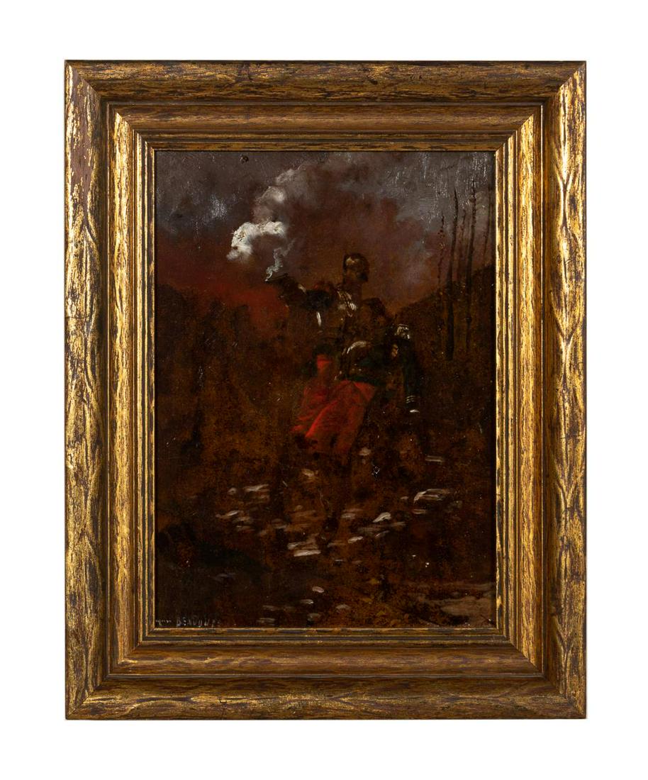 WILFRID C. BEAUQUESNE BATTLE SCENE STUDY, O/P (1 of 4)