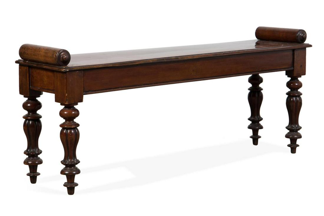WILLIAM IV MAHOGANY HALL BENCH, C. 1835 (1 of 6)