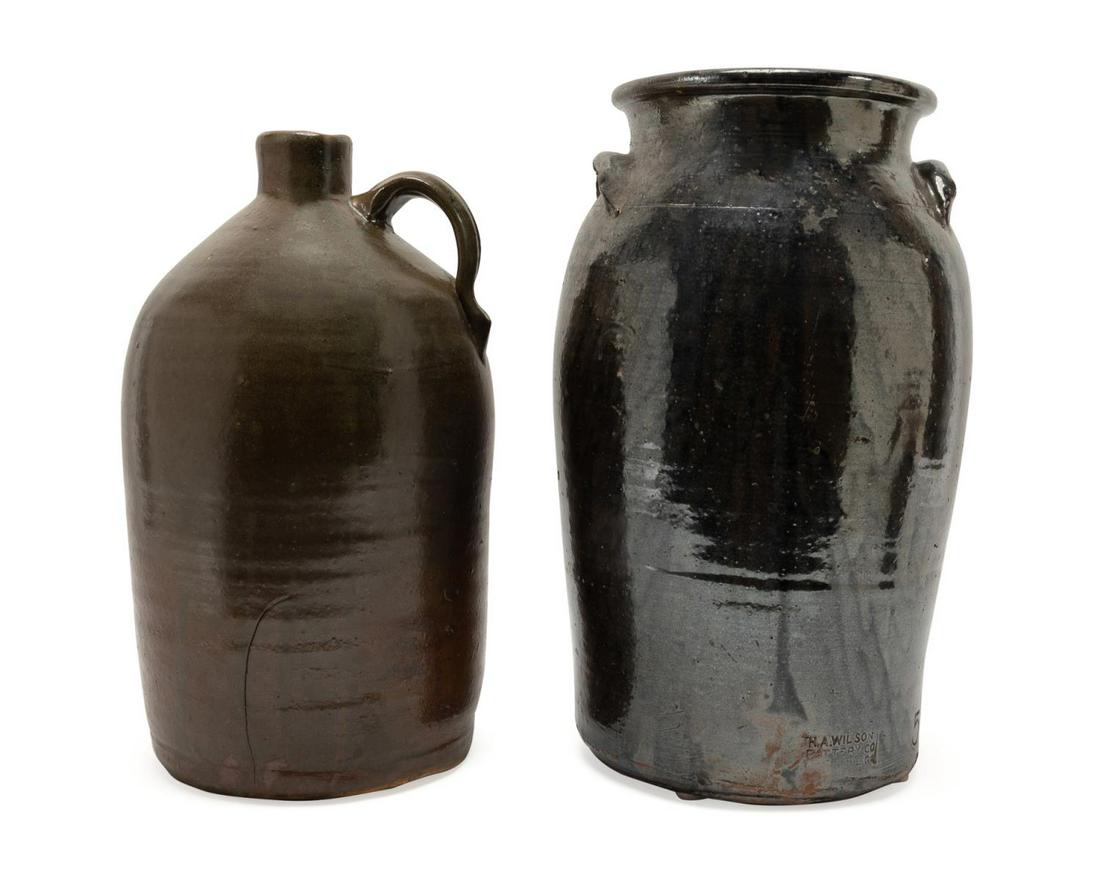 AMERICAN POTTERY CROCK & JUG, GILLSVILLE GA (1 of 12)