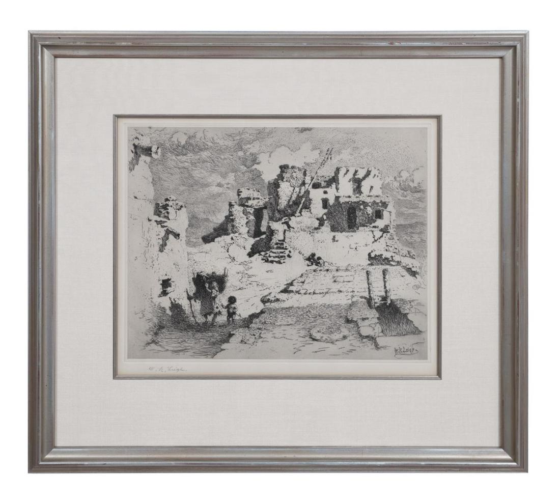 W.R. LEIGH "WALPI - FIRST MESA" ETCHING, CA. 1910 (1 of 7)
