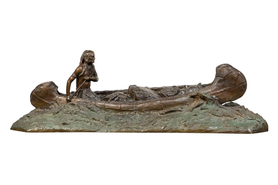 R. FARRINGTON ELWELL "BIRCHBARK CANOE", BRONZE (1 of 8)