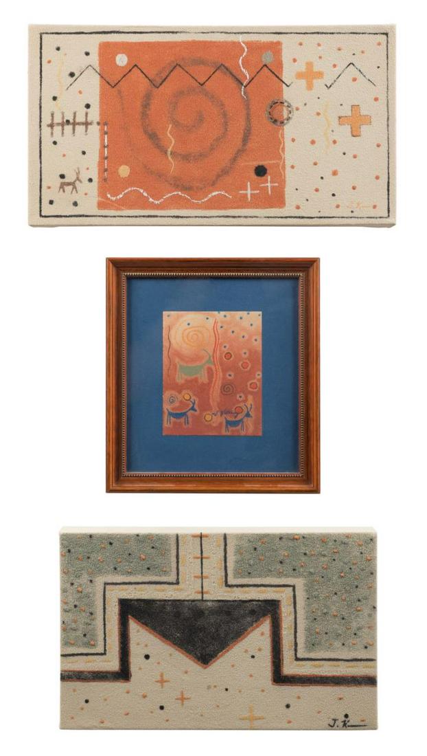 JEANETTE KATONEY, THREE WORKS IN PASTEL AND SAND (1 of 10)