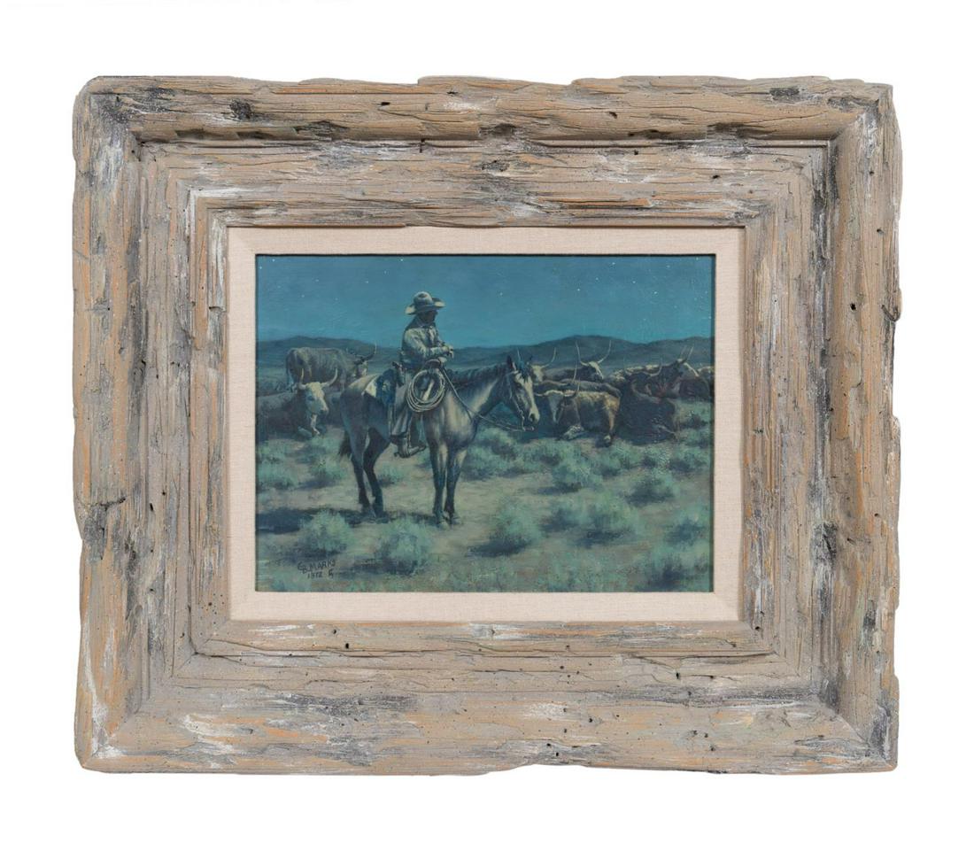 GEORGE B. MARKS CA, "NIGHT WATCH" OIL, 1972 (1 of 5)