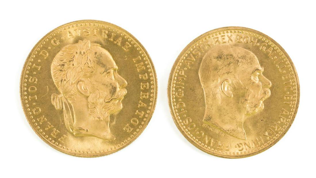 2PCS AUSTRIA GOLD COINS 1912 10C & 1915 DUCAT (1 of 2)