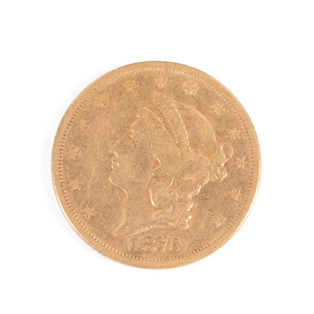 1876-S US $20 LIBERTY HEAD DOUBLE EAGLE GOLD COIN (1 of 2)
