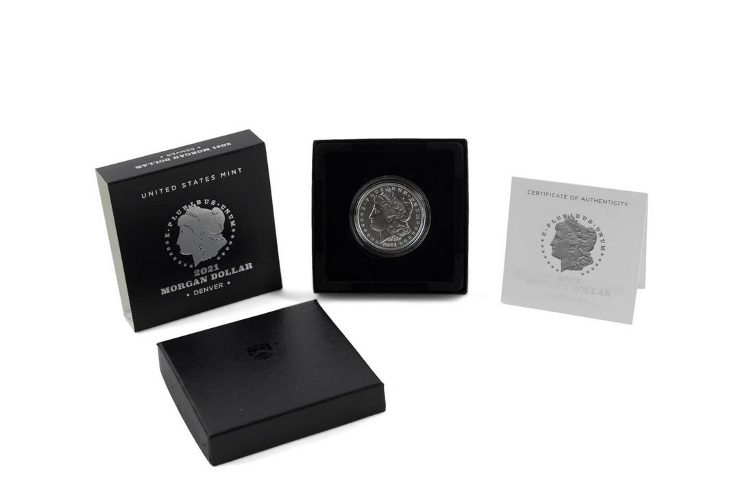 2021-D US MORGAN SILVER $1 COIN W/ COA (1 of 3)