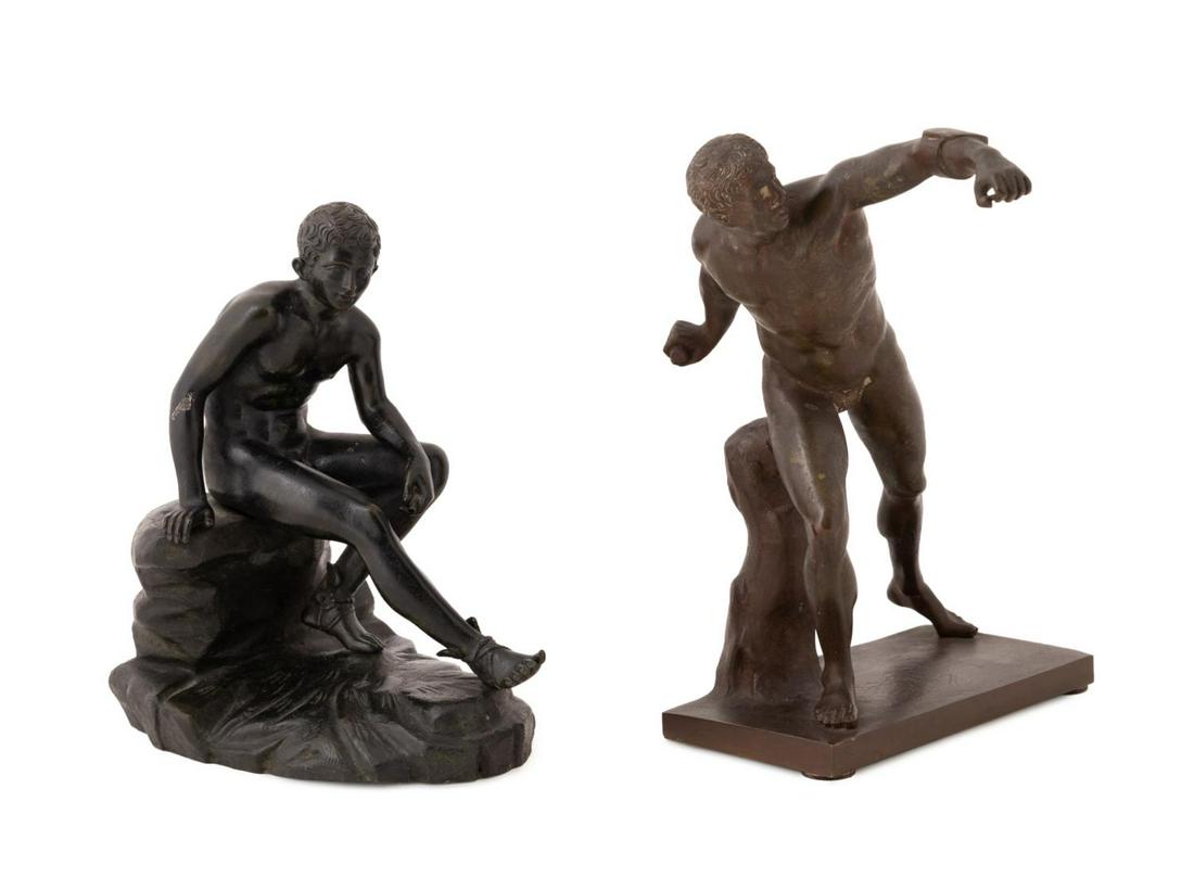 TWO BRONZE SCULPTURES OF CLASSICAL SUBJECTS (1 of 6)