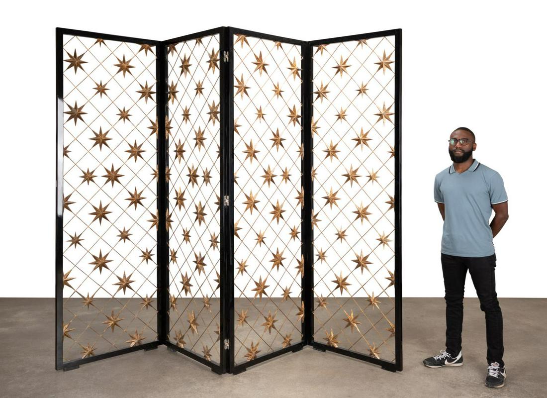 CHRISTOPHER GUY GILT STARBURST FLOOR SCREEN (1 of 4)