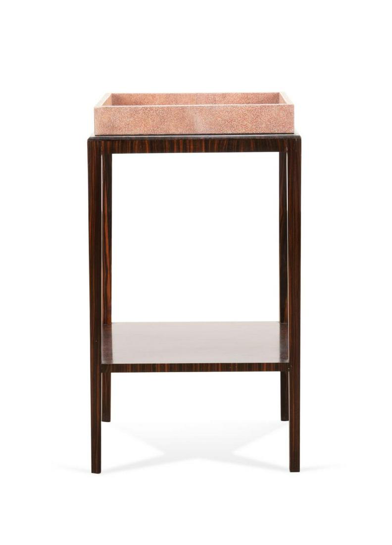 THEODORE ALEXANDER PINK SHAGREEN TOP SIDE TABLE (1 of 7)