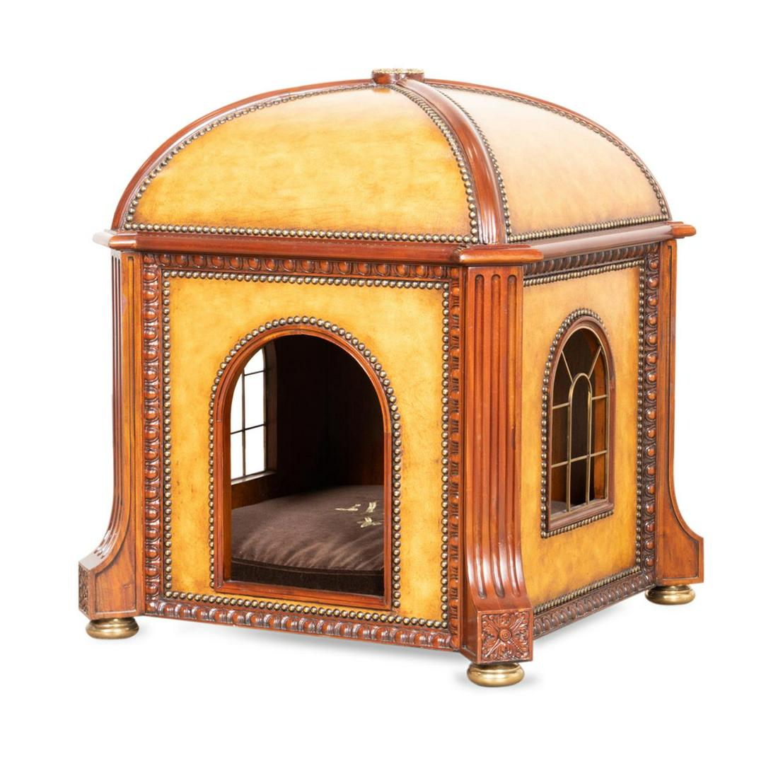 MAITLAND-SMITH LEATHER COVERED DOG HOUSE (1 of 8)
