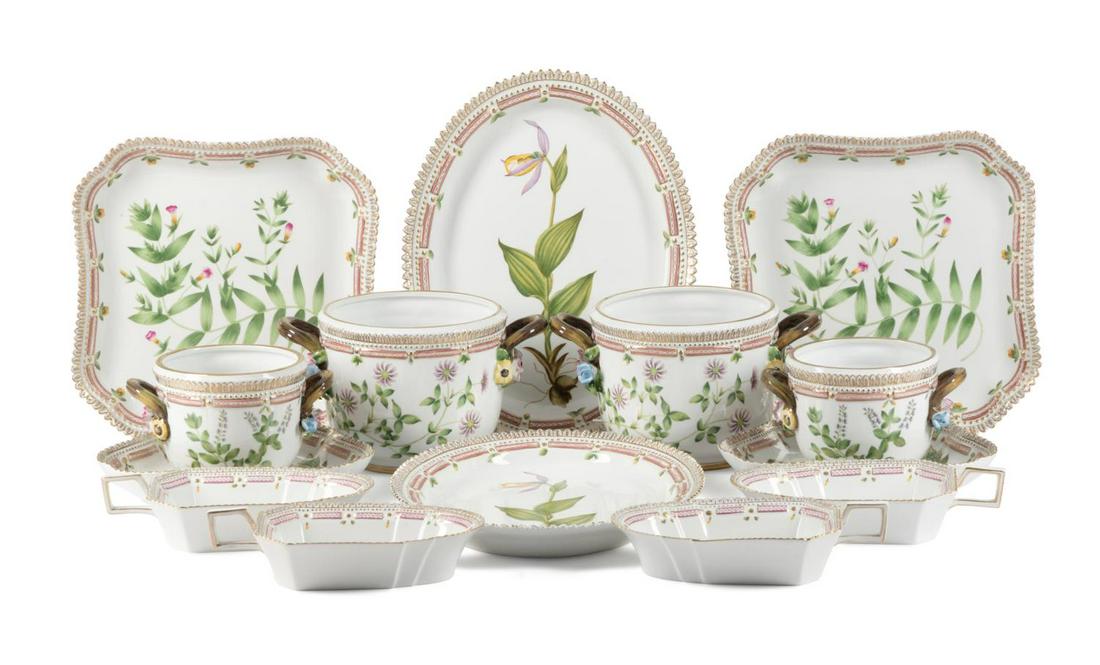 14PC CHELSEA HOUSE DECORATIVE FLORAL PORCELAIN (1 of 8)