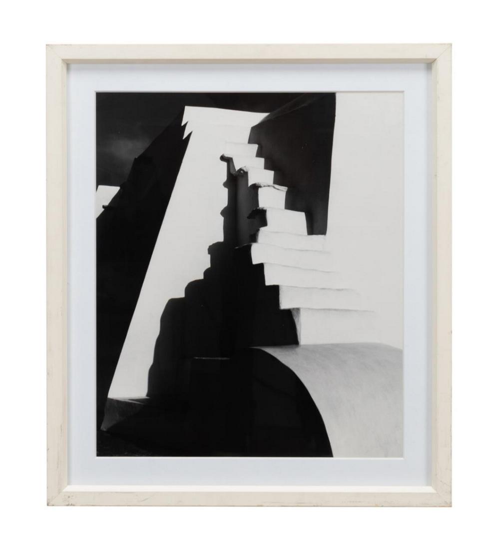 RALPH LAUREN HOME B&W ARCHITECTURAL OFFSET PRINT: Ralph Lauren Home "Desert Abstract Architecturals" black and white offset printed photograph on Hahnemuhle paper, having no apparent signature, label en verso, framed. Approximate dimensions: sight h.