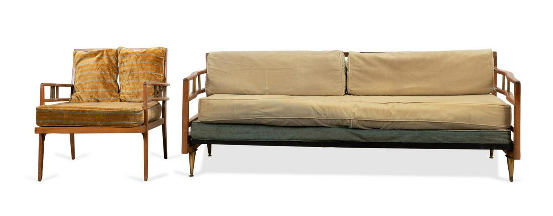 TWO PIECES MID CENTURY MODERN, DAYBED & ARMCHAIR (1 of 11)