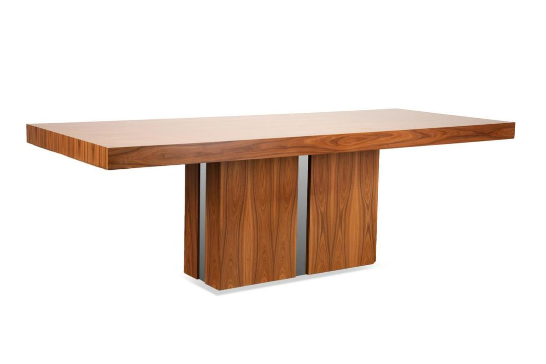 BAUGHMAN STYLE ROSEWOOD PATTERN SLAB DINING TABLE (1 of 5)