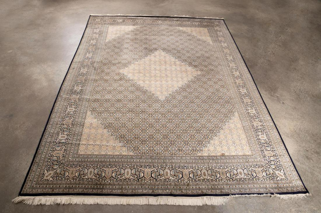 HAND KNOTTED SILK ON SILK INDO-SAROUK RUG, 12 X 9 (1 of 6)