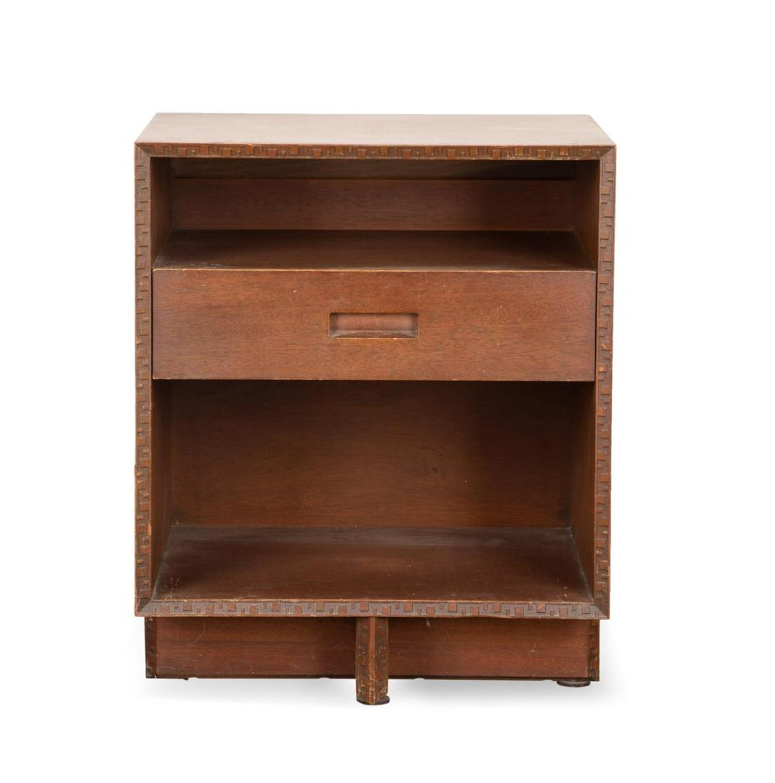 FRANK LLOYD WRIGHT "TALIESEN" MAHOGANY NIGHTSTAND (1 of 7)