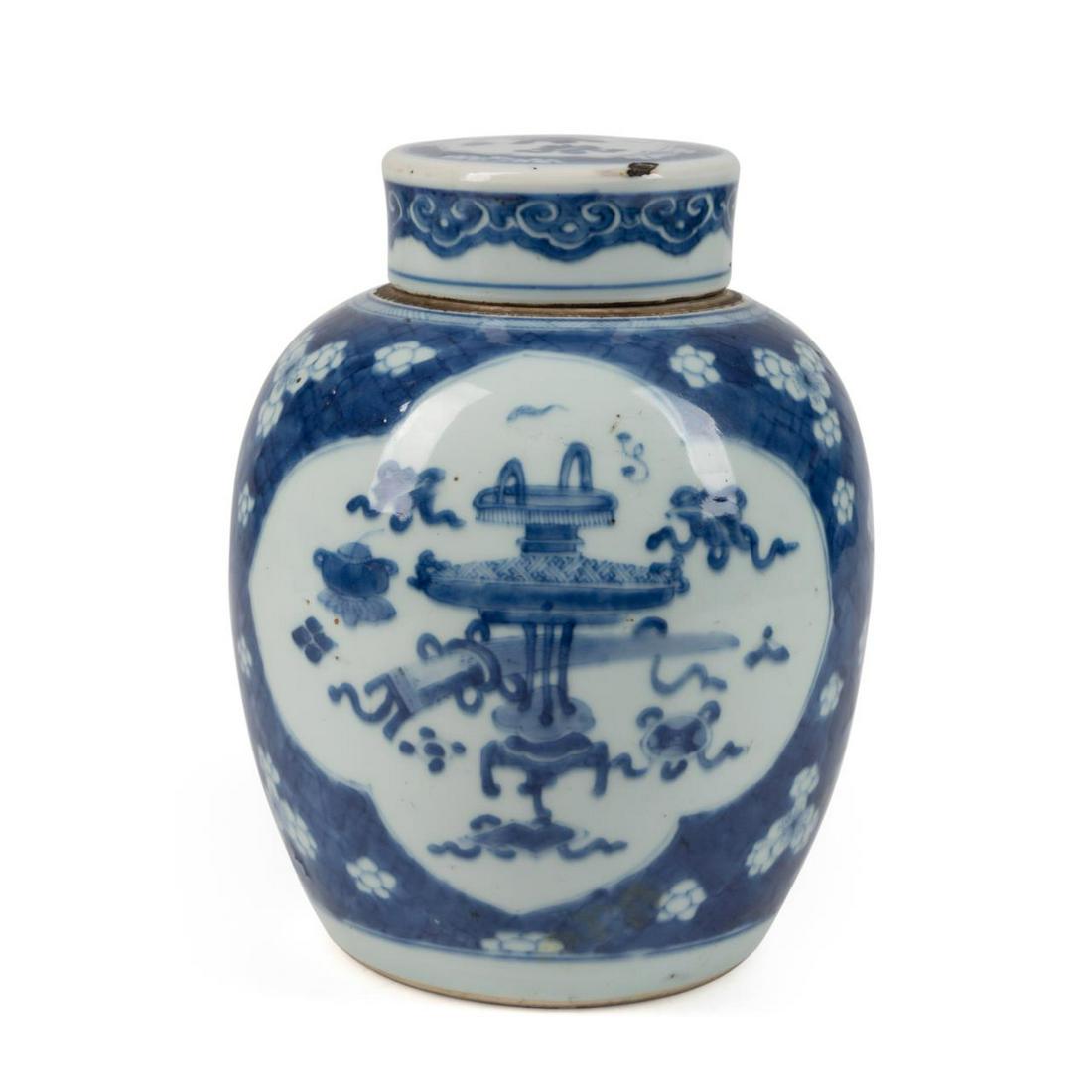 CHINESE BLUE & WHITE GINGER JAR, KANGXI TASTE (1 of 10)