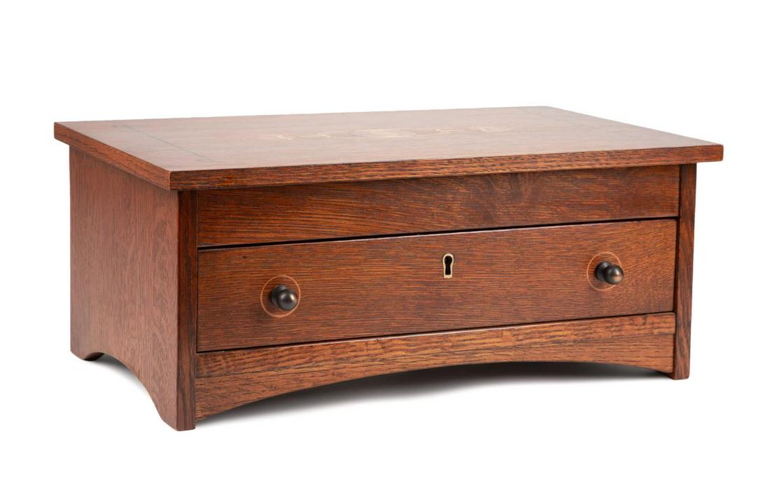 Stickley Arts & Crafts Style Oak Jewelry Box Auction