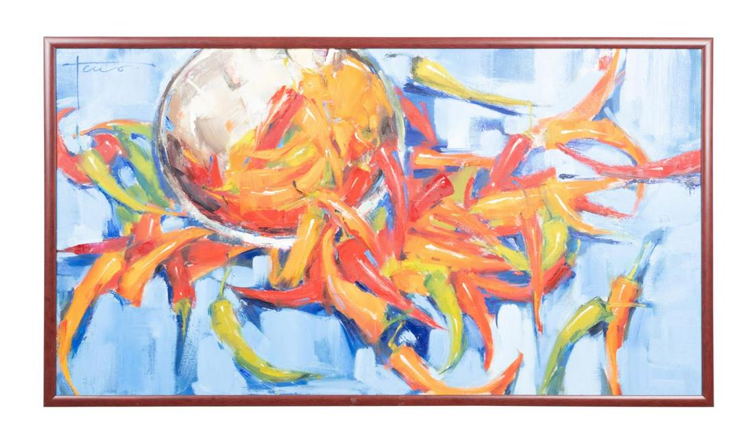 Y. GOLUBYATNIKOVA "BITTER PEPPER" STILL LIFE O/C (1 of 6)