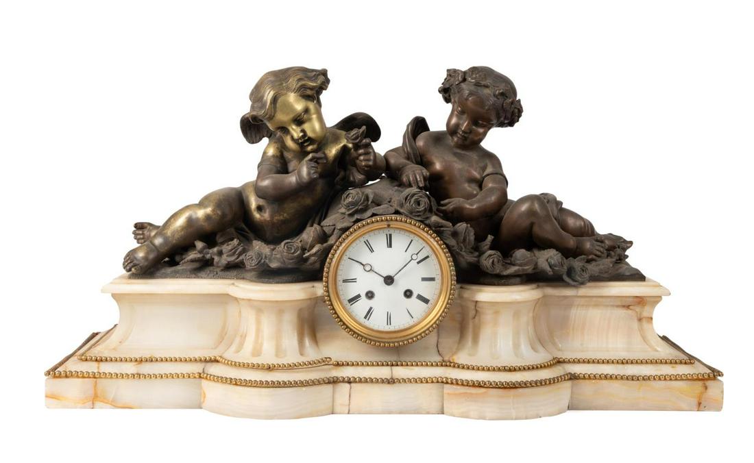 19TH C. JAPY FRERES ORMOLU & ONYX MANTEL CLOCK (1 of 8)