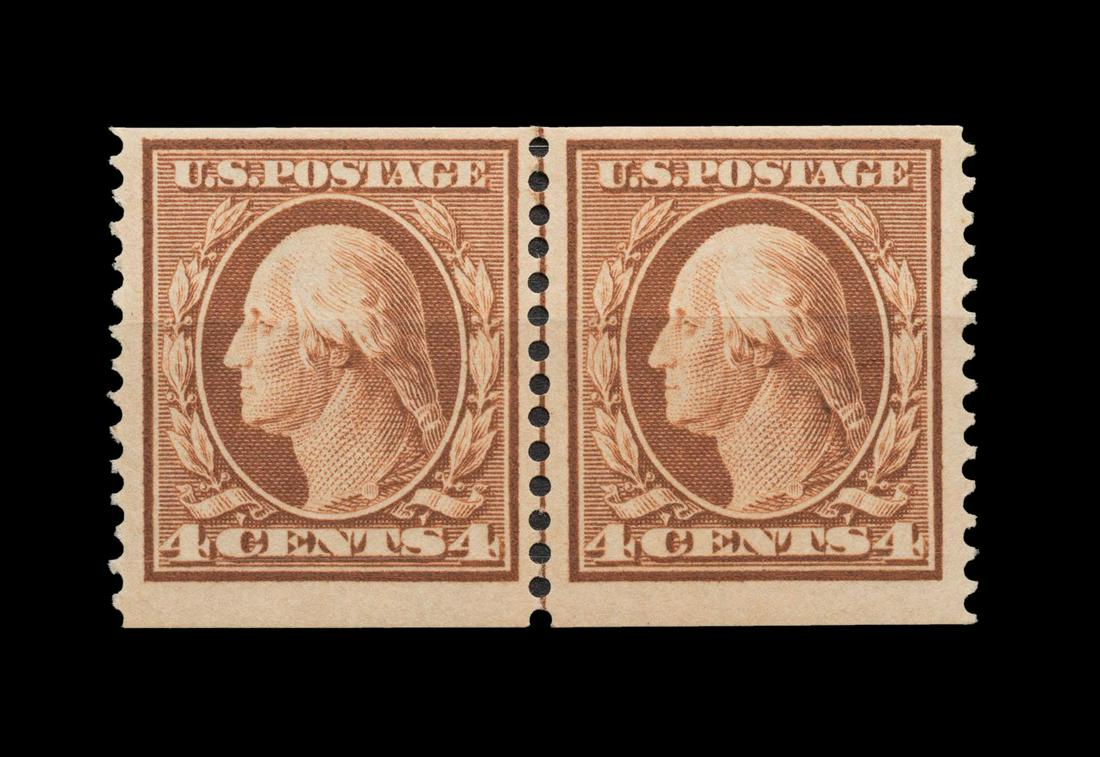 LINE PAIR, BROWN US SCOTT #354 WASHINGTON STAMPS (1 of 2)