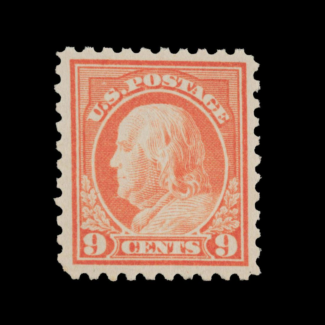 SALMON RED US SCOTT #471 FRANKLIN STAMP, 1916 (1 of 2)