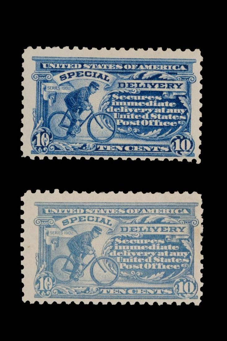 2 TOTAL, 1911 BLUE US #E9 SPECIAL DELIVERY STAMPS (1 of 2)
