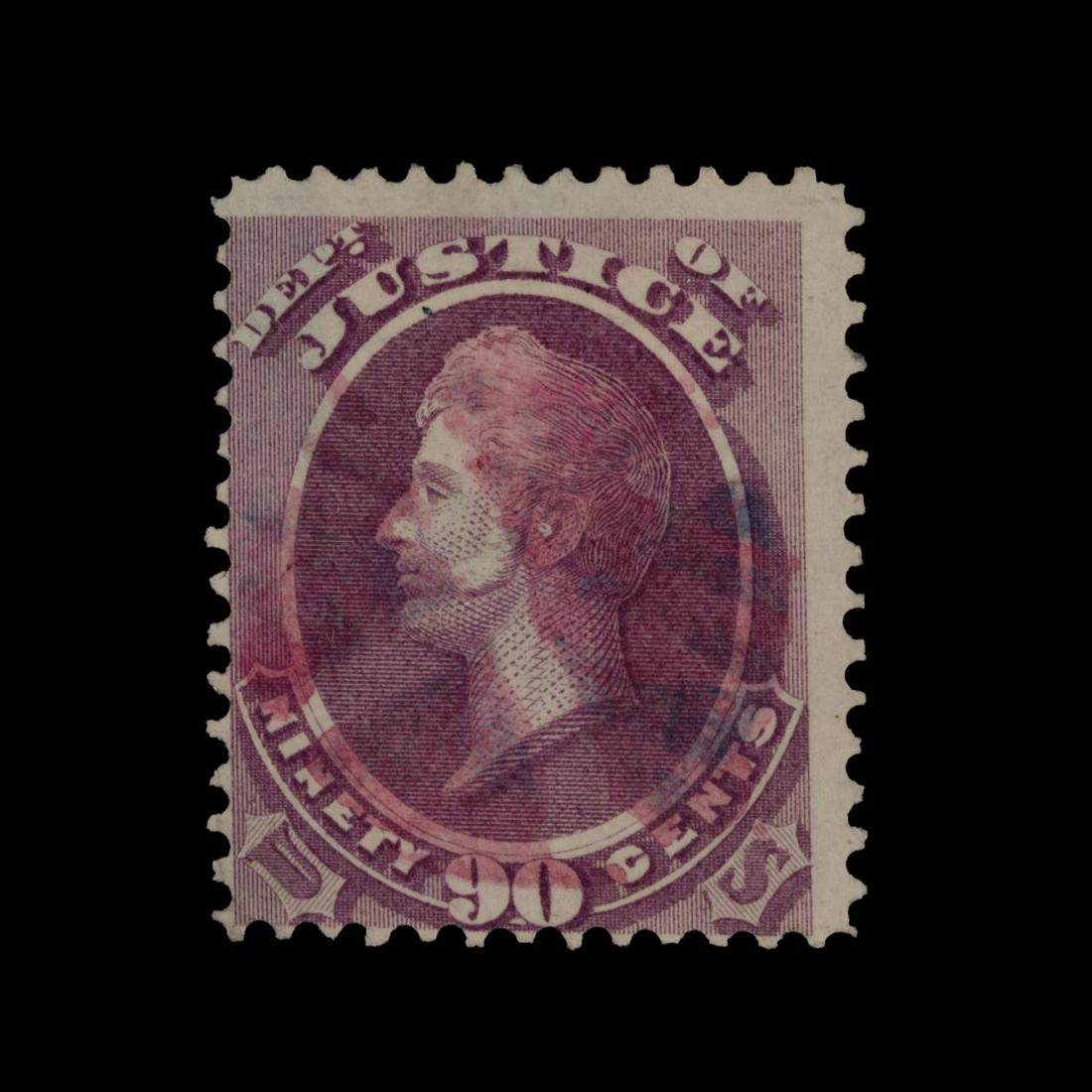 PURPLE US SCOTT #O34 90C SINGLE STAMP, 1873 (1 of 2)