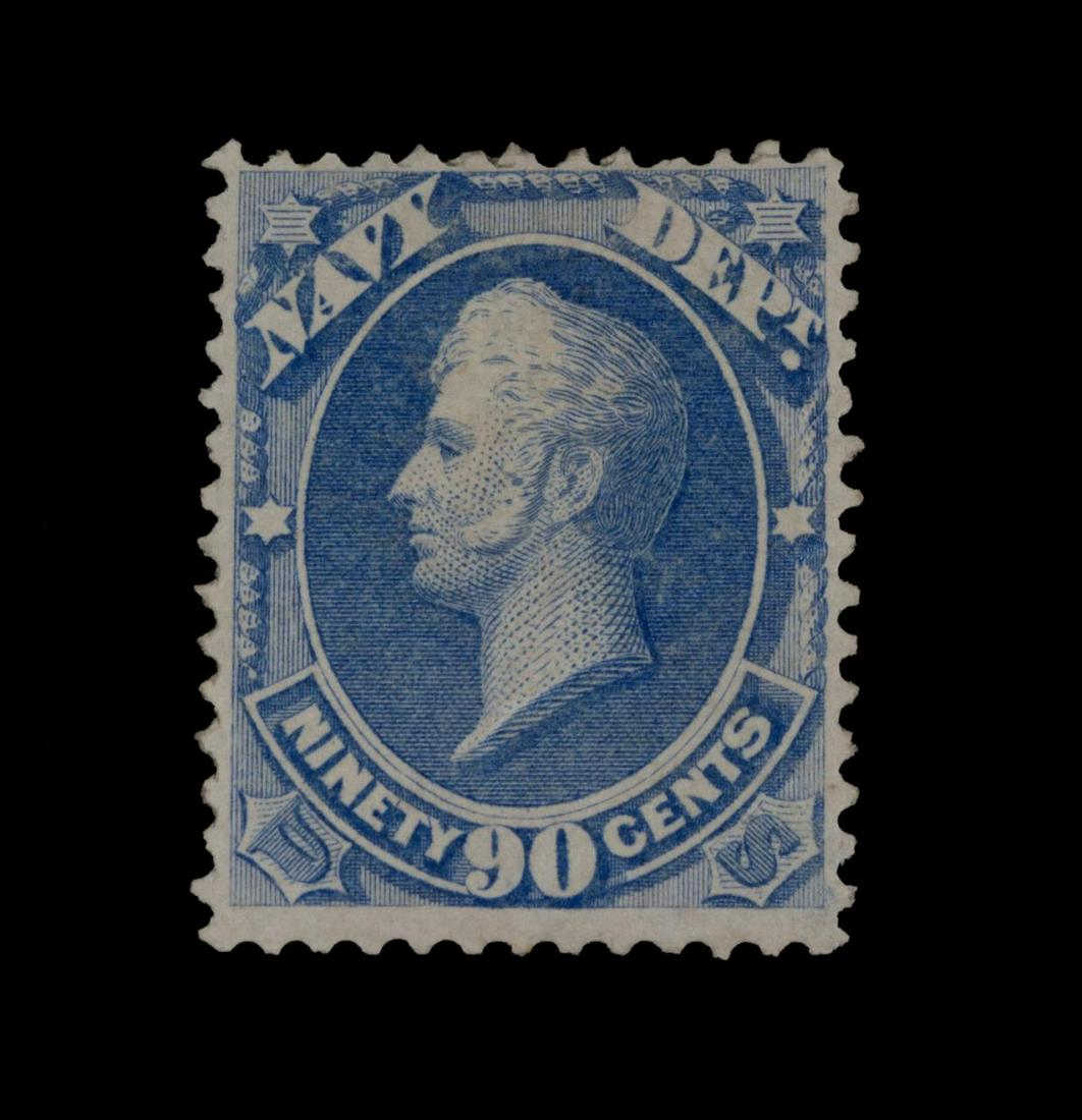 1873 ULTRAMARINE US SCOTT #O45 90C STAMP, NAVY (1 of 2)