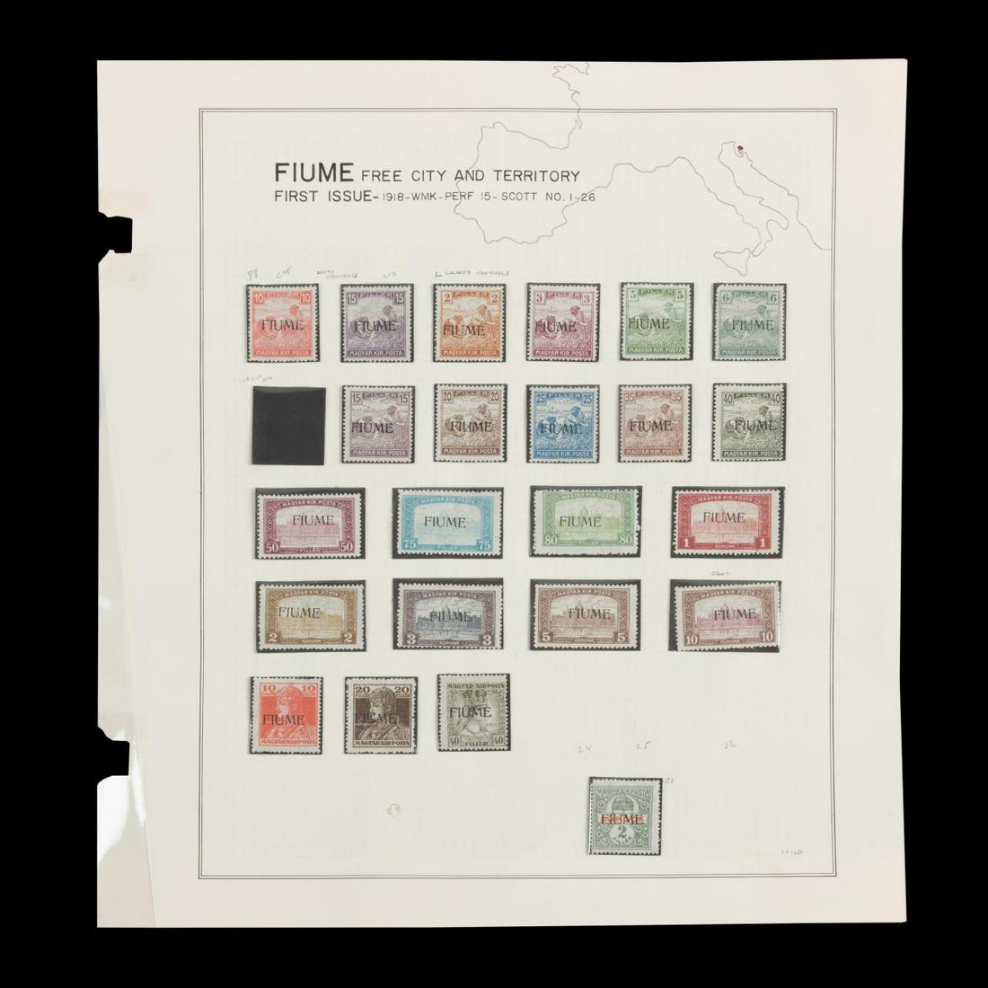COMPLETE SET, FIUME SCOTT #1-#20A STAMPS, MINT (1 of 2)