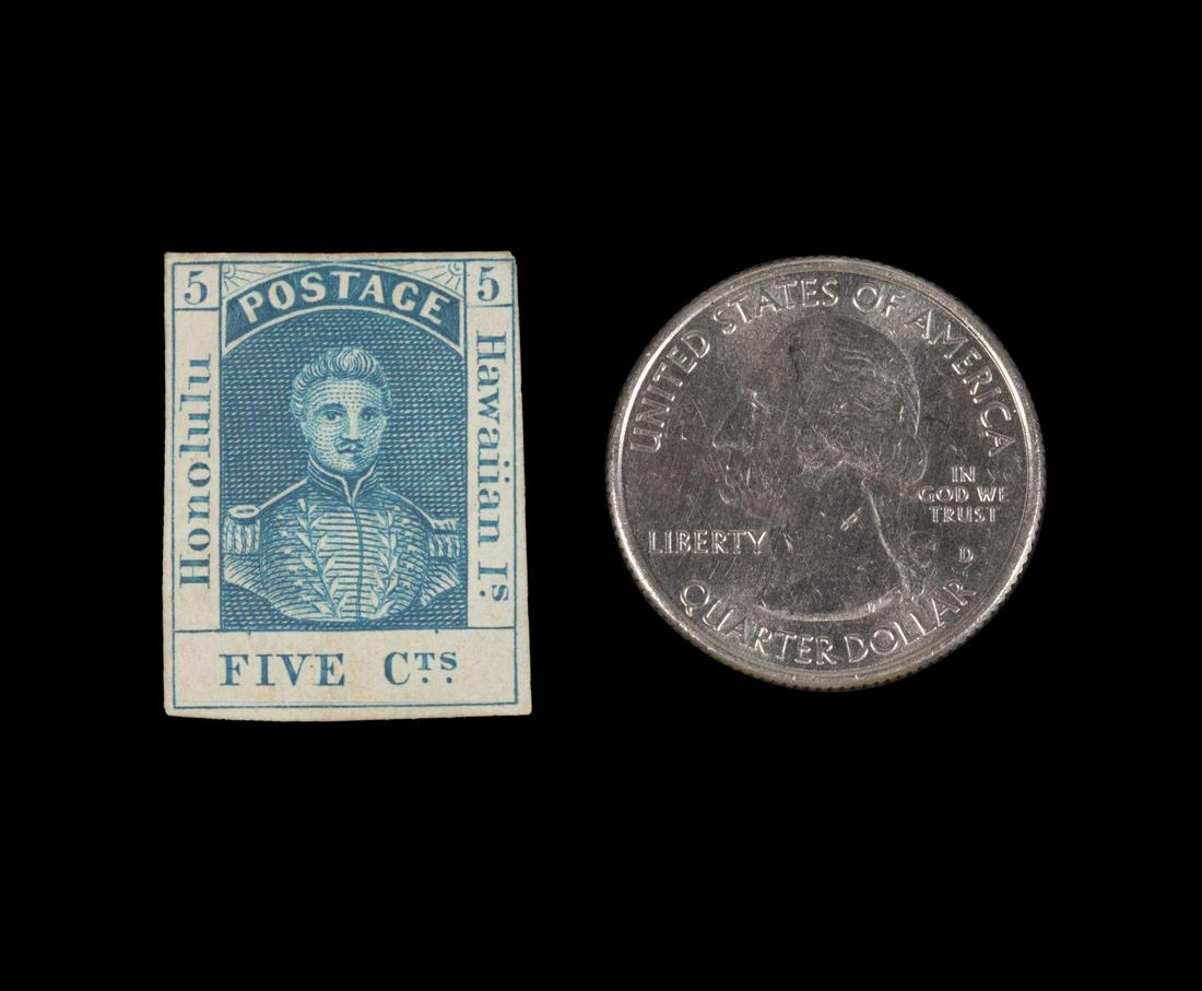 1868 ISSUE, DARK BLUE HAWAII SCOTT #5 5C STAMP (1 of 2)