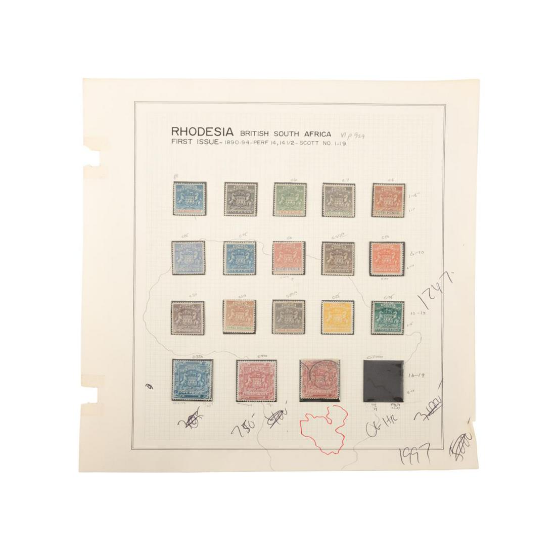 18PCS TOTAL, RHODESIA SCOTT #1-#17 STAMPS (1 of 2)