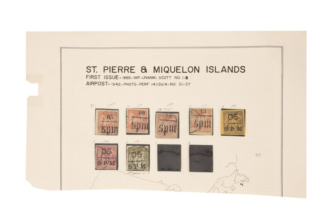 ST. PIERRE & MIQUELON ISLANDS #1-#6 & #2A STAMPS (1 of 2)