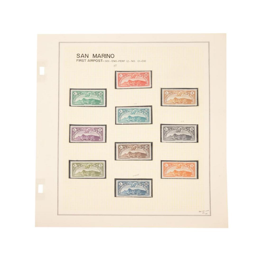 COMPLETE SET, SAN MARINO SCOTT #C1-#C10 STAMPS (1 of 2)