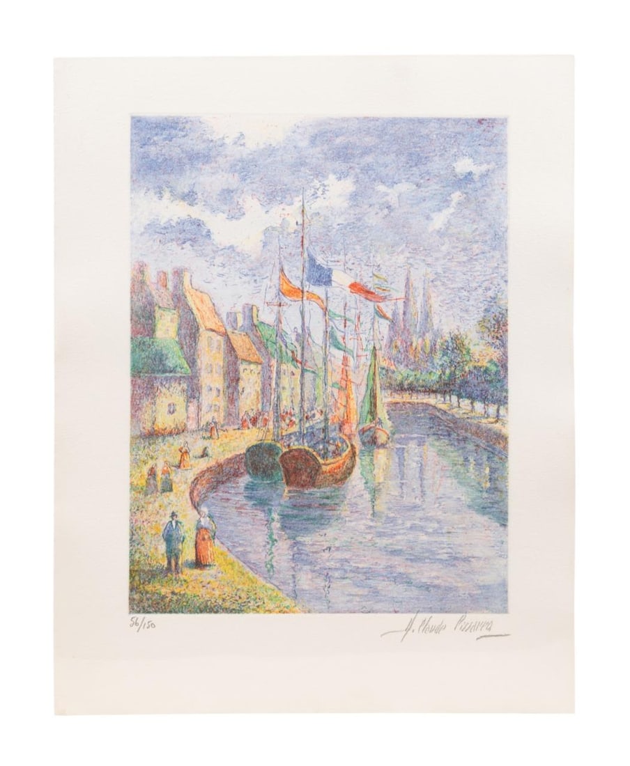 H. CLAUDE PISSARRO 'LE PORT DE QUIMPER' ETCHING (1 of 6)