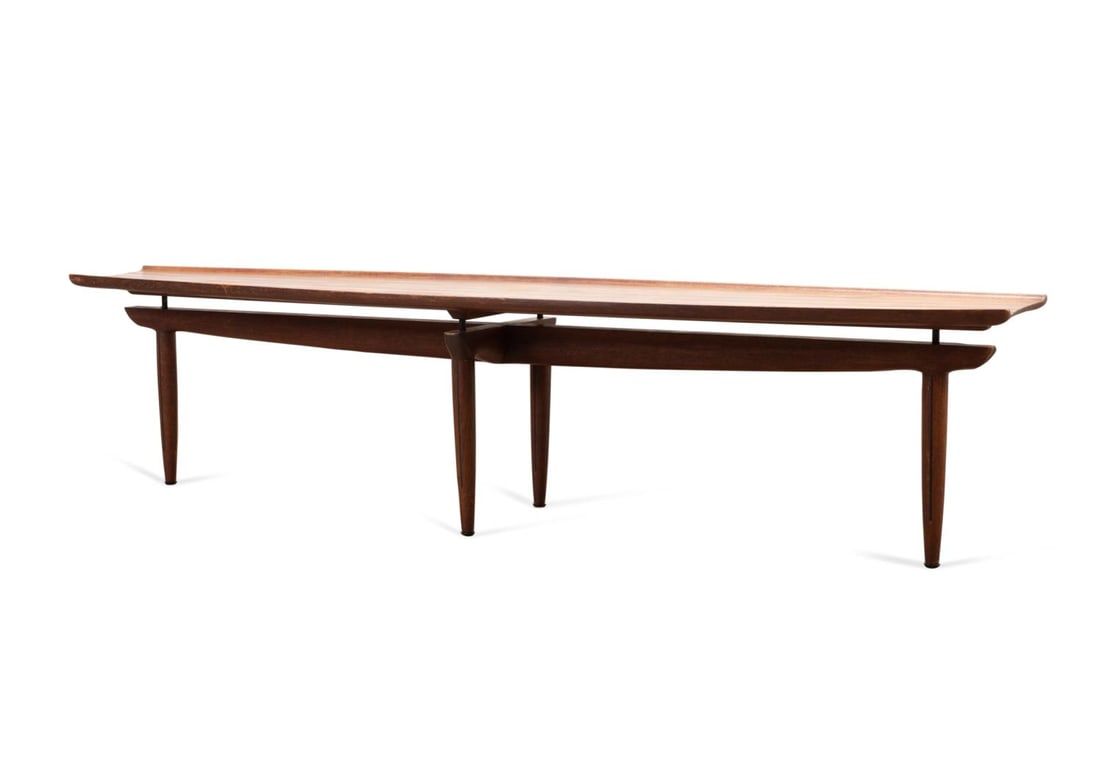 AMERICAN MCM INLAID MAHOGANY SURFBOARD TABLE (1 of 11)