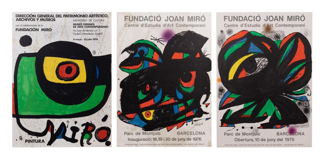 THREE1970'S SPANISH JOAN MIRO EXHIBITION POSTERS (1 of 10)