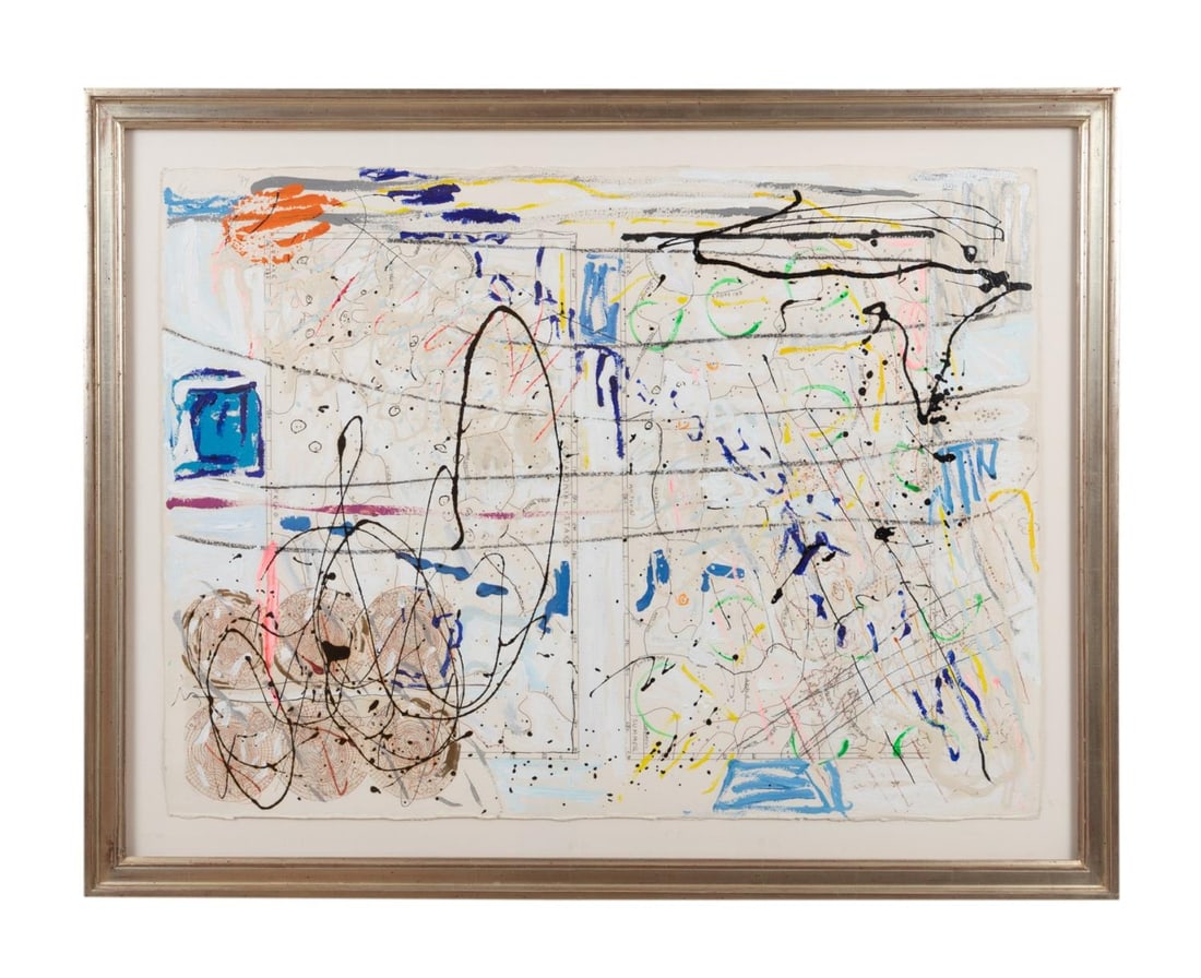 NANCY GRAVES, 'UNTITLED' WEATHER SERIES, MM/P: Nancy Stevenson Graves (American 1940-1995), 'Untitled' from the Weather Series, 1974, mixed media on paper, pencil signed and dated to upper left, framed. Provenance: From the Private Collection of H