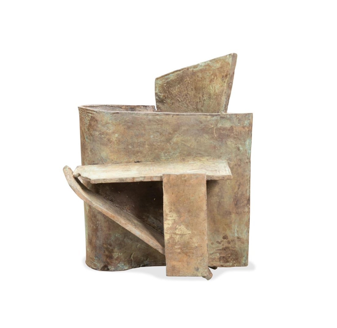 MICHAEL STEINER, ABSTRACT FOLDED BRONZE SCULPTURE (1 of 10)