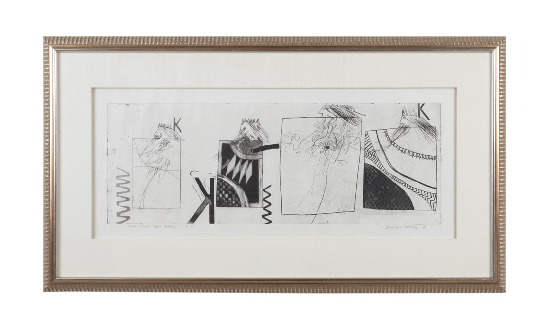 DAVID HOCKNEY 'THREE KINGS & A QUEEN' ETCHING, 61' (1 of 6)
