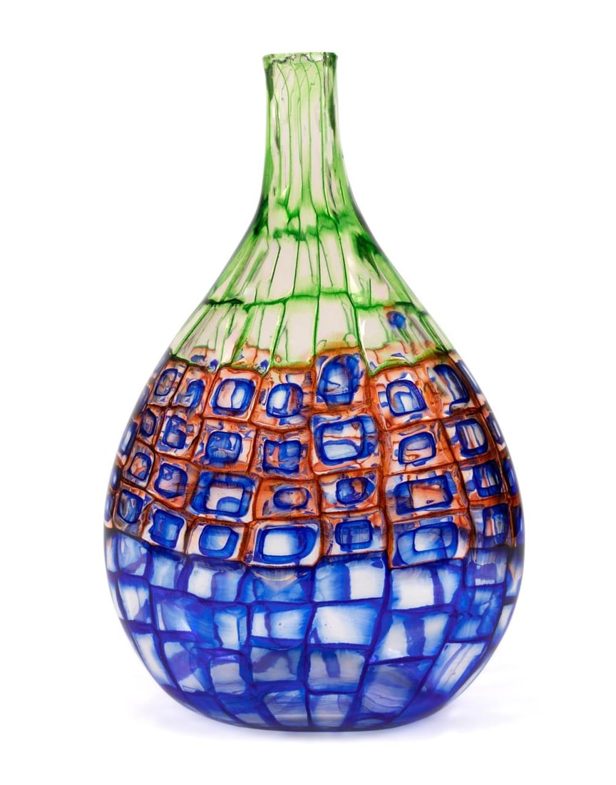 OCCHI MOSAICO ART GLASS VASE, SIGNED (1 of 8)