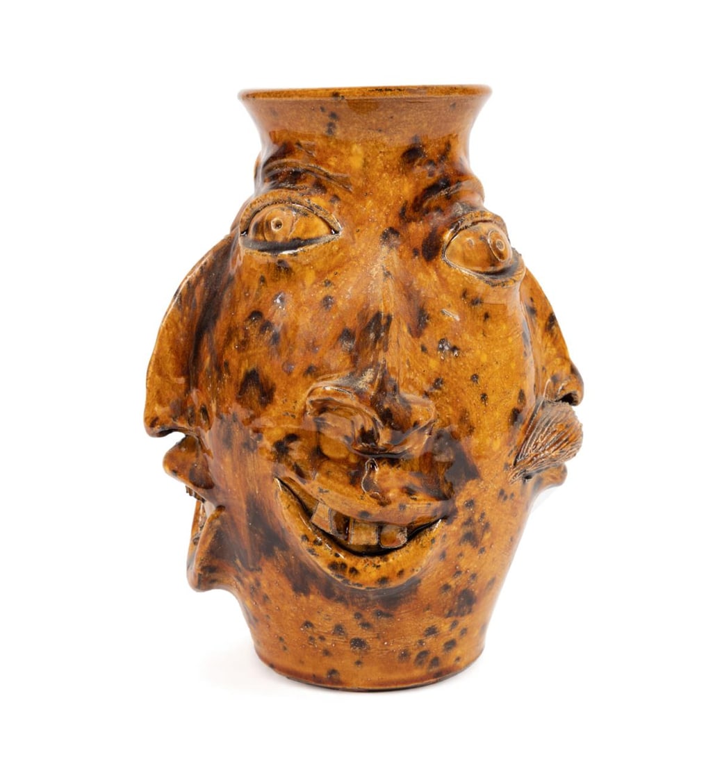 CHARLIE WEST BROWN GLAZED MULTI-FACE VESSEL (1 of 7)