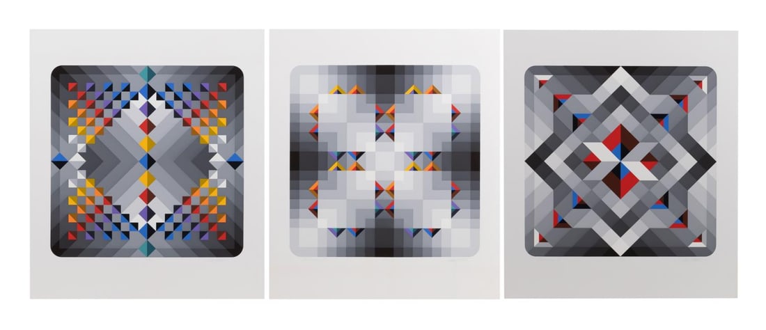 3 M. SPALATIN UNFRAMED PRINTS 'PRISMA I, II, III' (1 of 17)