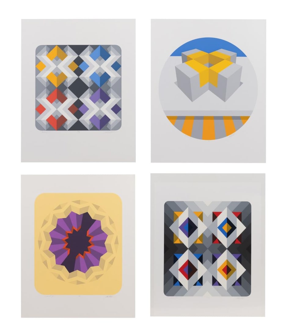 4 MARKO SPALATIN UNFRAMED GEOMETRIC SERIGRAPHS (1 of 20)