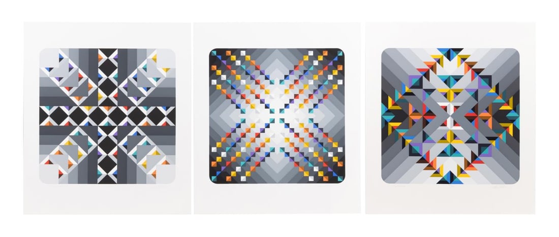 3 M. SPALATIN 'PULSAR 1, 2 & 4' UNFRAMED PRINTS (1 of 14)