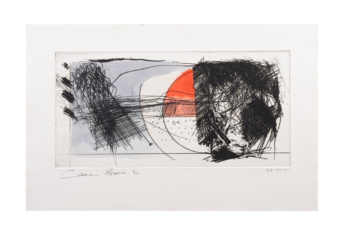 CALMAN SHEMI, 'ABSTRACT COMPOSITION' MONOPRINT (1 of 6)